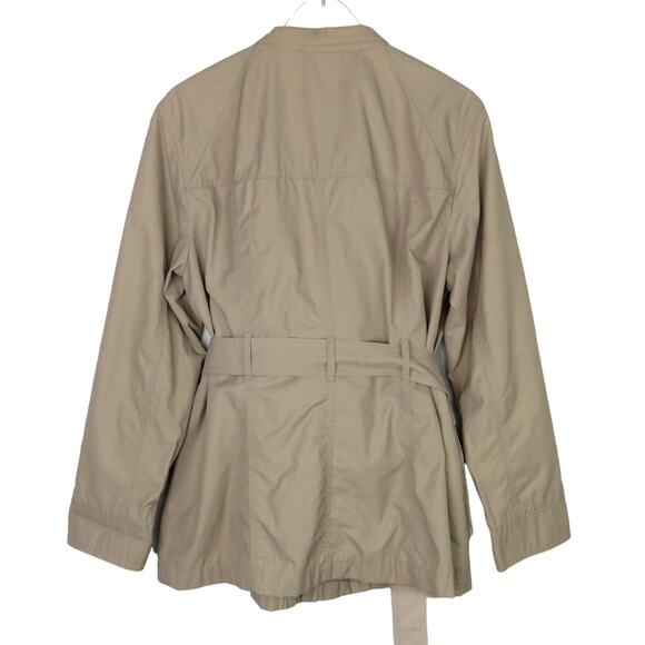 J. Jill Beige Khaki Casual Anorak Jacket with Belt Small Petite - Picture 3 of 6